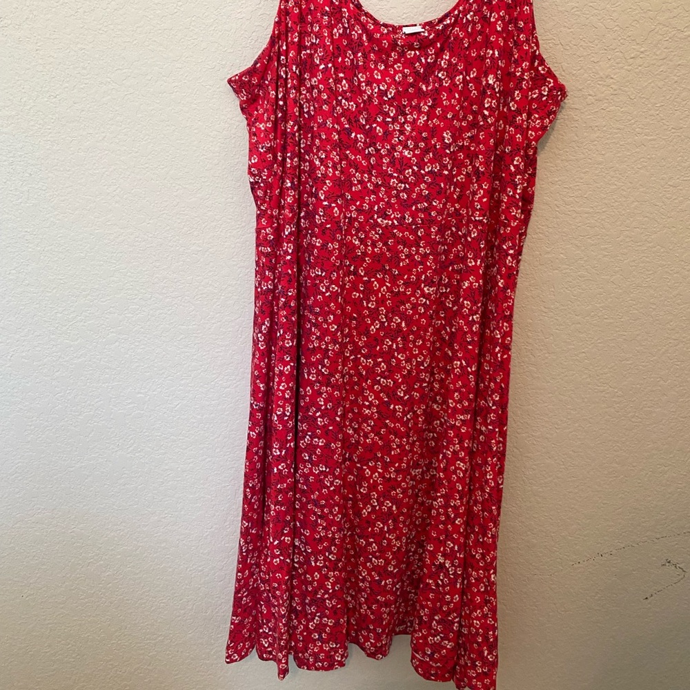 Floral red dress